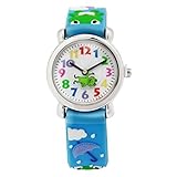 Happy Cherry - Reloj de Cuarzo Analógico Pulsera Redondo con Correa de Silicona para Niños...