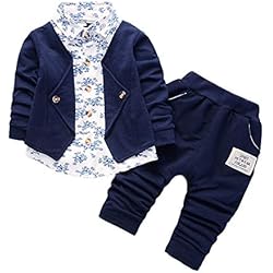 Ropa Bebe Niño otoño Invierno 2018, ❤️ Amlaiworld Conjunto de Ropa para bebé niños de Caballeros Trajes de Fiesta del Boda Formal Camisas y Pantalones