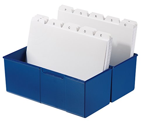 HAN 975-14, Karteibox DIN A5 quer, Innovatives, attraktives Design für max. 500 Karten mit Stahlscharnier, blau- weitere Farben auswählbar - 4