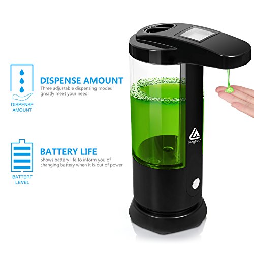Lifewit Automatischer Seifenspender mit LED Dispaly Seifendosierer No Touch Flüssigseifenspender Infrarot Sensor für Küche und Bad 250ML - 3