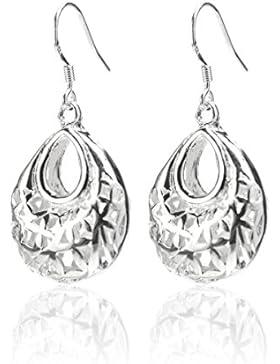 2LIVEfor Ohrringe silber 925 hängend Ohrringe Tropfenform Silber lang Elegant Vintage Oval Tropfen modern