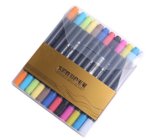 Pinselstift Set-18/24/36/48/80 Farben, Dual Spitze Watercolor Pinsel Stift auf Wasserbasis Marker für Skizzen, Malerei und Farben, Bunte Farben Pinselstift Set Vermischbare Pinselstifte Mit Flexiblen Echten Bürste Spitzen aquarell pen - 6