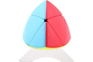 OJIN MO FANG GE Megamorphix 2x2 Aufkleberloser Würfel MoFangGe Gigamorphix 2x2 Vierachsiger Tetraeder-Reisknödel-Puzzle-Würfel mit einem Würfel-Stativ (2x2)