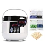 Wax Warmer,Waxing kit with LCD Screen for all Wax Types,Wax Heater Hair Removal kit with 500ml Container,4 Packs Hard Wax Beans,20pcs Waxing Spatulas