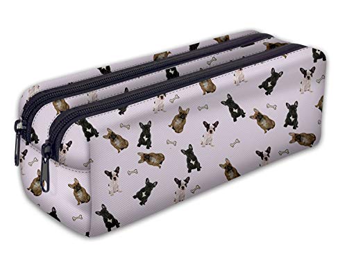 Trousse scolaire 2 compartiments Sac a Crayon Trousse de toilette Trousse en cuir Plumier Organisateur [107]