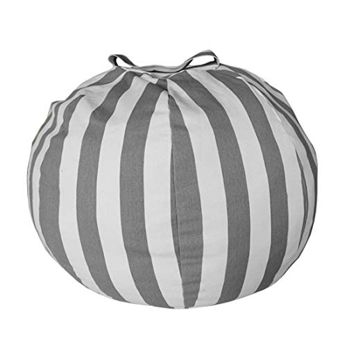 Preisvergleich Produktbild Kreative Stofftier Plüschtiere 80CM Speicher Sitzsack Kinder Spielzeug Wasserdichte Aufbewahrungstasche Streifen Organizer - Grau 80cm