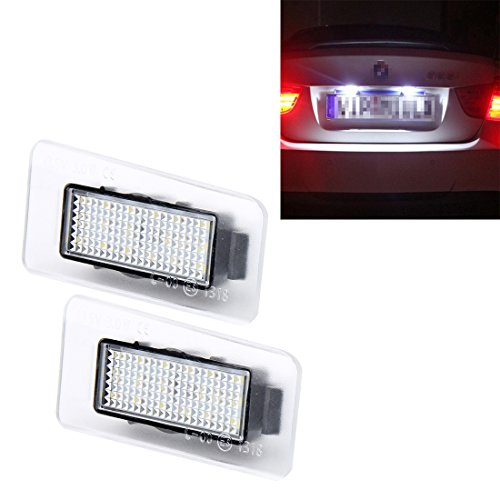 DIMDIM LED License Plate Light with 18 SMD-3528 Lamps for Hyundai,2W 120LM,6000K, DC12V 2PCS