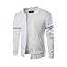 Price comparison product image Brezeh Men's Winter Casual Long Sleeve Hoodie Hooded Zip Sweatshirt Tops Jacket Coat Outwear (White, XL)