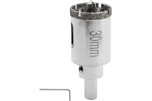 SYULCR Punte Trapano Fresa Piastrelle, 30/50/75 mm Punta Diamantata, Sega a Tazza per Vetro, Profondità di Taglio 36 mm, Punte Diamantate per Ceramica, Porcellana, Piastrelle di Ceramica (30mm)