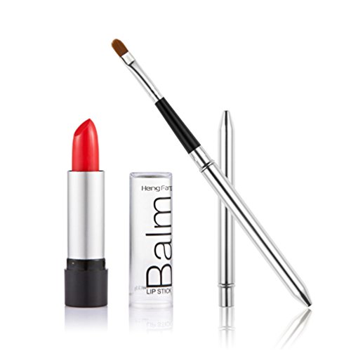 SONGQEE(TM) Cosmetics Professional Makeup Aluminum Tube Lipbrush Lip Brush Silver+ Beauty Makeup Lip Stick Waterproof Lip Pencil Lipstick Lip Gloss Lip Pen
