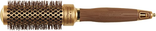 Olivia Garden NanoThermic™ Thermal Round Hair Brush 34mm - Anti-Bacterial, Ceramic, Anti-Static, Tourmaline-Ion & Wavy Nylon Bristles