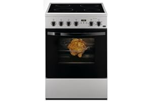 Cuisiniere vitroceramique Faure FCV6530CSA - Silver - Classe énergétique A / Plaque Vitrocéramique / Four Electrique Multifonction - CatalyseTournebroche