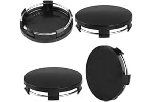 Azlanway Tapacubos de 4 unidades, universales, tapas de llantas, tapas de buje ABS negras, compatibles con VW Audi, cubierta para buje de rueda, accesorios para coche (OD 60 mm ID 56 mm)