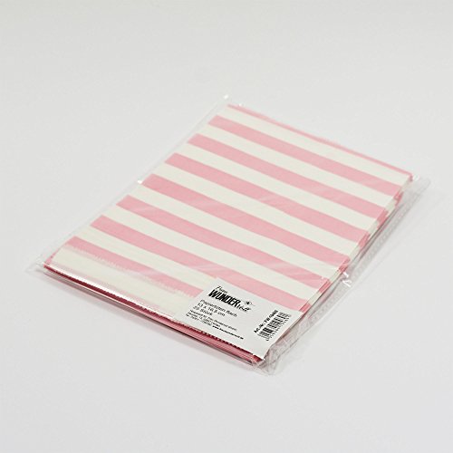 25 Frau Wundervoll Papiertüten / Geschenktüten / Candy Paper Bags – rosa mit horizontalen Streifen – - 7