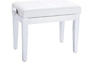 ROLAND Banco De Piano En Blanco Satinado con Asiento De Vinilo - Rpb-300Wh, 66 x 37.5 x 17 cm
