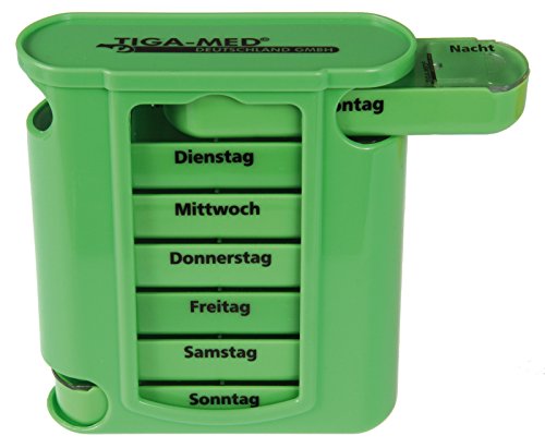 Tiga Med - Pastillero para 1 semana, color verde