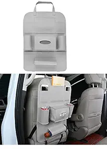 Oshotto Car Backseat Storage Organizer Phone Holder,Multi-Pocket for Bottles, Tissue Boxes,Kids Toy Storage and Great Travel Accessory Compatible with Toyota Corolla Altis (Grey)