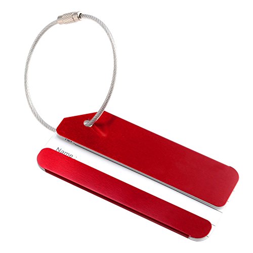 Holiday Metal Travel Luggage Baggage Labels Suitcase ID Tags Buckle Holder Red