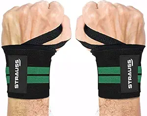 Strauss Wrist Support Brace, Wrist Strap, Sport Wrist Wrap for Wrist Pain Relief, Free Size, (Black)