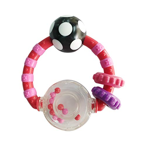 Buddsbuddy Premium Ring Rattle 1Pc, BB9020 (PinkRed)