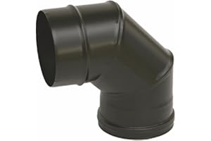 GRAN SASSO INOX Curva a 90° in Acciaio Inox AISI 316 SP 5/10 Verniciato Nero per Sistemi di Scarico – Stufe a Pellet - Caldaie a Condensazione - Diametro 80 mm