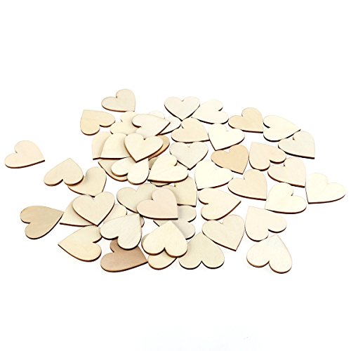 VORCOOL 100 Stück 40mm Herz Holz Scheiben Scheiben Für DIY Handwerk Verzierungen Naturholzscheiben - 7