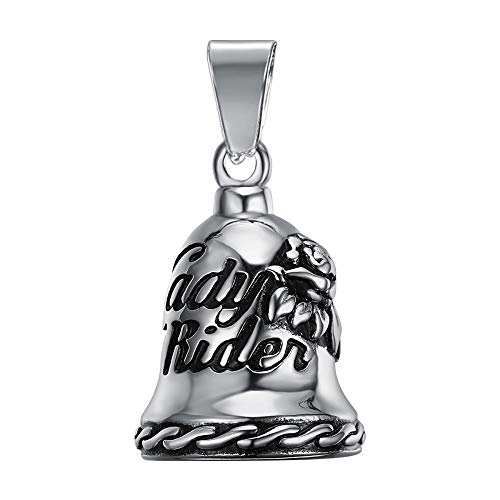 BOBIJOO Jewelry - Bell portafortuna Protezione Biker Moto 316L Acciaio Testa di Leone Cromato