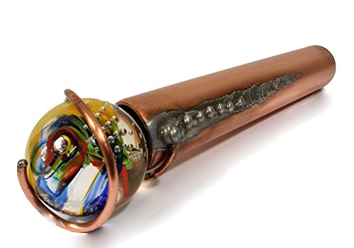 Preisvergleich Produktbild Kaleidoskop aus Kupfer mit handgearbeiteter Glaskugel 19cm lang