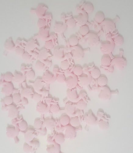 40 x Baby Pink Christening and Baby Shower Cake Toppers (40 x Storks)