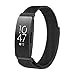 Produktbild AmaSells Fitbit Inspire/Inspire HR Uhr Intelligent Uhr Smart Watch Mode Ersatz Sport Milanese Edelstahl Uhrenarmband Armband + HD Film (Groß) (Schwarz)