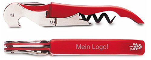 Korkenzieher Kellnermesser Pulltaps Rot, inkl. Laserung, mit GRAVUR, Logo, Namensgravur - 2