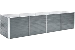 ‎VIDAXL vidaXL Garten-Pflanzgefäß, verzinkter Stahl, Blumenkasten, Hochbeet, 320 x 80 x 77 cm, Grau