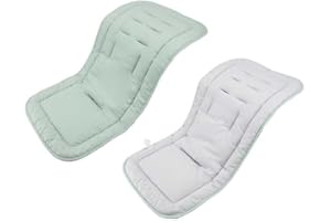 Miracle Baby Cojín Carro Bebe,Colchoneta Silla Paseo Universal Transpirable,Cojín Silla de Paseo para el Cochecito y Asiento de Carro, 100% Algodón (Gris Verde)