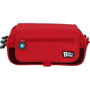 Grafoplás 37543251, Estuches 3 Compartimentos con Solapa, Bits & Bobs, Rojo, 23x10x10cm