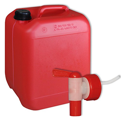 Preisvergleich Produktbild 10 Liter Kanister rot + Hahn (DIN 45)
