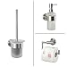Produktbild Badserie Ambiente - Badset / Badaccessoires Set / Badezimmer Zubehör Set - WC-Garnitur, Toilettenpapierhalter, Seifenspender - zur Wandmontage mittels Bohren oder Kleben