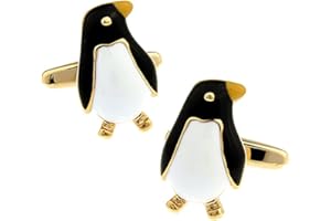 Ashton and Finch Black and Gold Emperor Penguin Cufflinks for Men Novelty Gifts and Presents