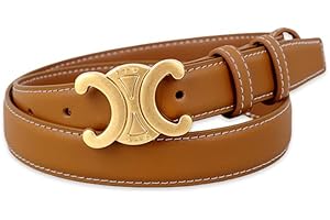 NOKDAL Ledergürtel Damen Gürtel Lang Damengürtel Verstellbarer Hüftgürtel Mode Taillengürtel Schmaler Gürtel Frauen Belt Women mit Goldener Hohlschnalle für Jeans,Freizeithosen,Kleider