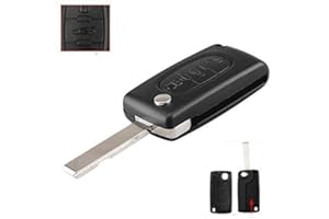 kuyuansu Funkschlüssel-Gehäuse für Peugeot 207 307 308 407 607 807 für Citroen C2 C3 C4 C5 C6 Klapp-Autoschlüsselgehäuse mit 2 Tasten und 3 Tasten(3 Tasten, HU83 BLADE-CE0523)
