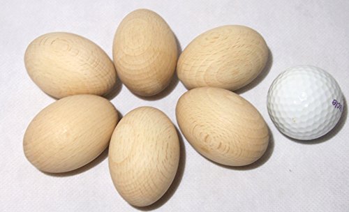 Handgefertigt Buche Holz Eier, Natural Beech Wood, 6x4cm |2.4″x1.6″ - 4