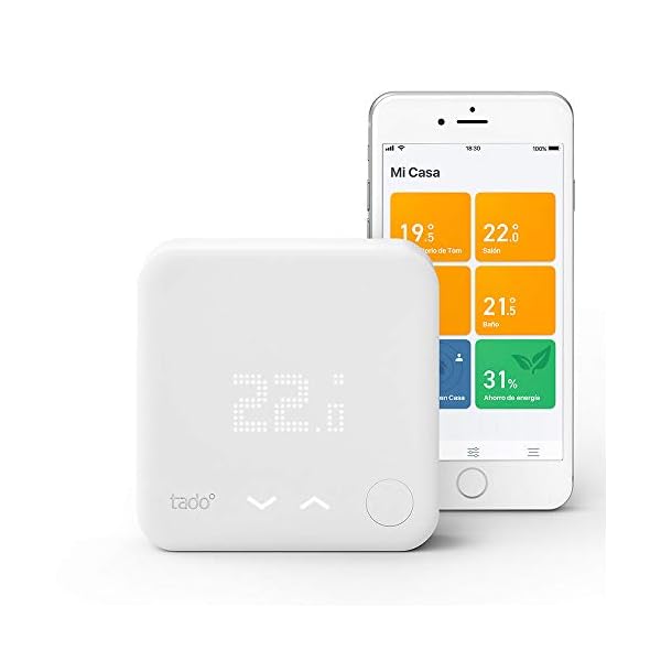 tado° Termostato Inteligente Kit de Inicio V3+ - Control inteligente de calefacción, trabaja con Amazon Alexa, Apple HomeKit, Asistente de Google, IFTTT