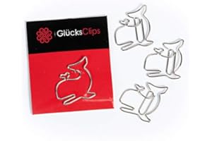 DIESE-KLAPPKARTEN GlücksClips Set da 11 Graffette Grandi - Cartoleria Ufficio - Cancelleria Scuola - Fermagli Metallo per Fogli Carta - Fermacarte - Design a Forma di Balena