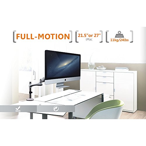 SAVONGA® PROFESSIONAL Tischhalterung Tischständer #208L für iMac 21,5″ & 27″ mit Gasdruckfeder, VOLLBEWEGLICH, HÖHENVERSTELLBAR - 5