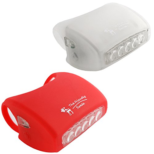 The Friendly Swede 2er-Set LED Fahrradbeleuchtung mit 3 Leuchtmodi und Silikon-Clip-on (Vorder- und Rücklicht)