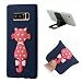 Produktbild KingSang Samsung Galaxy Note 8 Hülle, Silikon Tasche Rose Fuchs Tupfen Rückschale Pink Fox Polka Dot Design Ultra Dünn Schutzhülle für Samsung Galaxy Note 8 Soft Case TPU Cover - Dunkel Blau