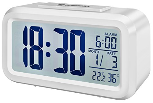 Bresser LCD Wecker MyTime Duo, Weiß