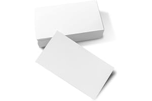 LANG HORN 100 Pieces Kraft Paper Blank Business Cards 300gsm Brown White Message Card eco Friendly Paper Cards for DIY Grafitti Messages, DIY Creations. (White)