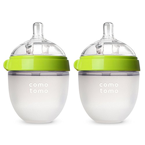 Comotomo Natural Feel Baby Bottle (150 ml, Green, Pack of 2)