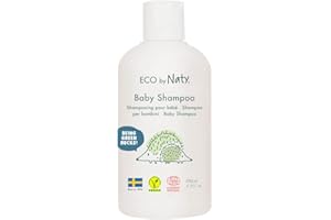 ‎ECO BY NATY Eco by Naty, Baby Shampoo, Ökologische pflanzliche Inhaltsstoffe mit 0% Parfüm, Hypoallergen und dermatologisch getestet, 200 ml Flasche