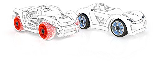 Modarri-The Ultimate Toy Car; Constructive, Mix N Match, Indoor/outdoor Performance Wheel Pack Orange and Silver